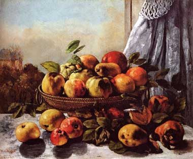 Painting Code#3564-Courbet, Gustave(France): Fruit Still Life