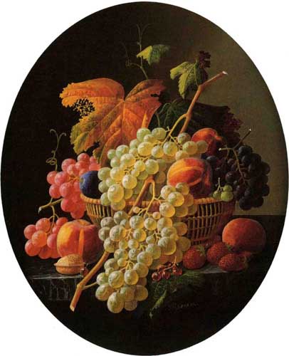 Painting Code#3639-Severin Roesen - Still Life with Fruit