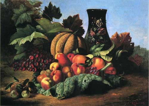 Painting Code#3675-Andrew J. H. Way - An Abundance of Fruit