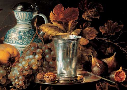 Painting Code#3759-Heem, Jan Davidz de(Holland) - Fruti Still Life with a Silver Beaker
