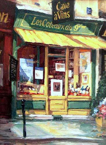 Painting Code#40025-George Botich: Montmarte Wine Shop