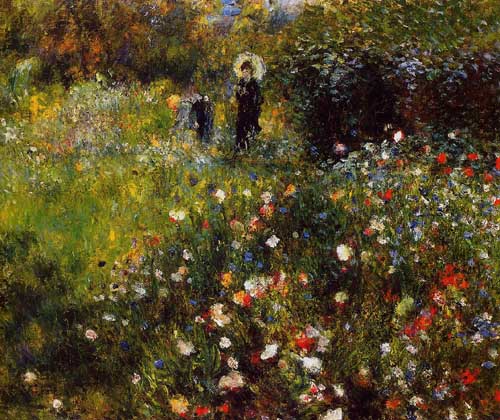 Painting Code#40059-Renoir, Pierre-Auguste - Summer Landscape (Woman with a Parasol in a Garden )