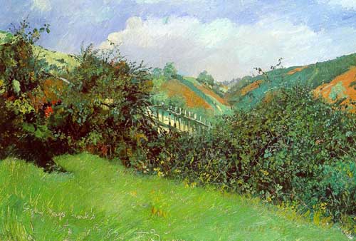 Painting Code#40061-Buchser, Frank: Landscape near Scarborough 