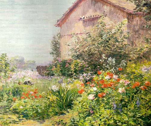 Painting Code#40101-Bicknell,Frank Alfred: Miss Florence Griswold&#039;s Garden