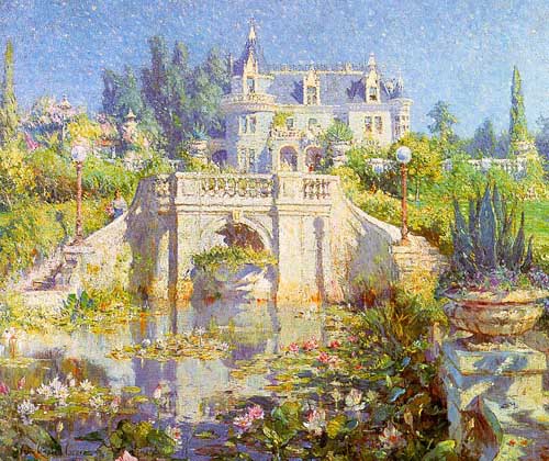 Painting Code#40108-Cooper, Colin Campbell: A California Water Garden at Redlands