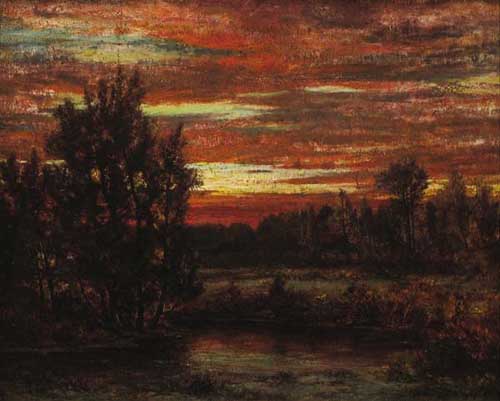 Painting Code#40112-Arthur Turnbull Hill: Winter Sunset, East Hampton