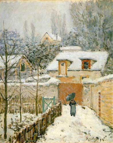 Painting Code#40203-Sisley, Alfred: Snow at Louveciennes
