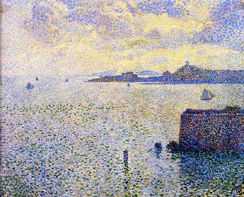 Painting Code#40268-Theo van Rysselberghe - Sailboats and Estuary