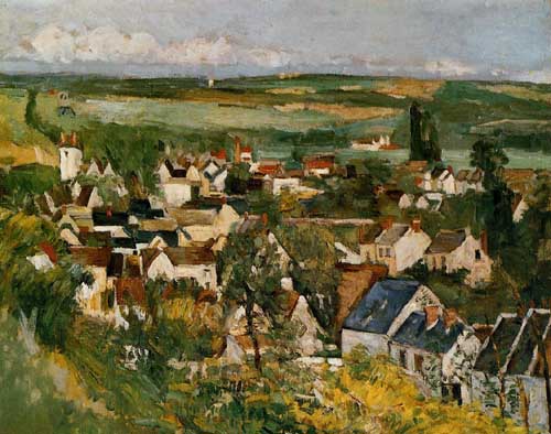 Painting Code#40704-Cezanne, Paul - View of Auvers-sur-Oise
