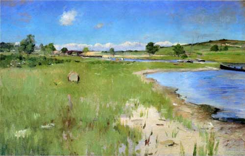 Painting Code#40852-Chase, William Merritt(USA): Shinnecock Hills from Canoe Place, Long Island
