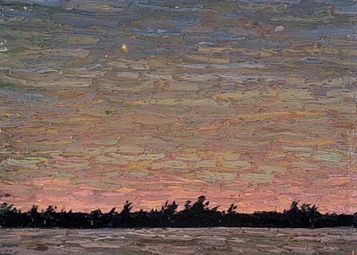 Painting Code#40985-Thomson, Tom(Canadian, 1877-1917): Windy Evening