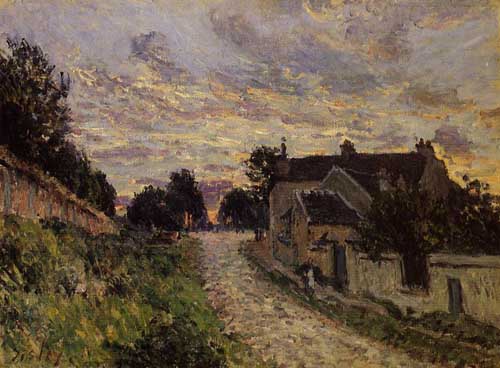 Painting Code#41143-Sisley Alfred - A Small Street in Louveciennes