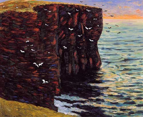 Painting Code#41178-Maxime Maufra - The Black Cliffs at Thurso, Ecosse