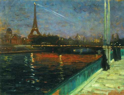 Painting Code#41217-Alfred Henry Maurer - Paris, Nocturne