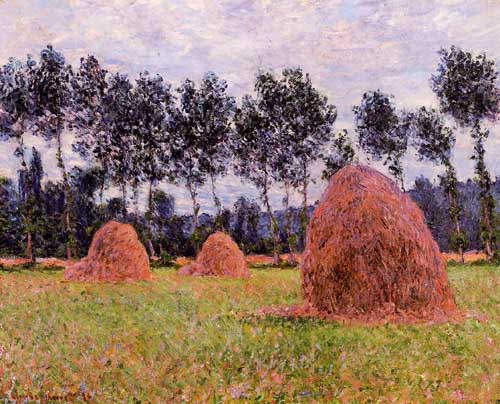 Painting Code#41348-Monet, Claude - Haystacks, Overcast Day