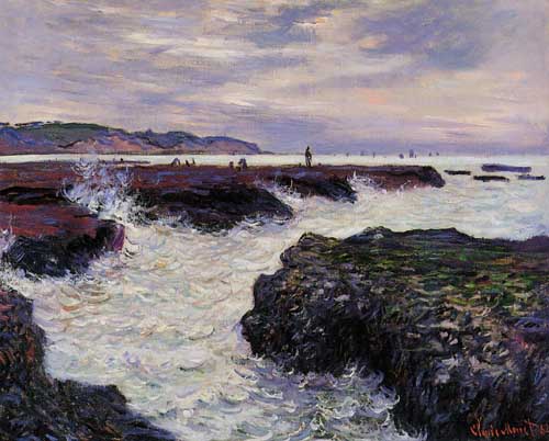 Painting Code#41460-Monet, Claude - The Rocks at Pourville, Low Tide