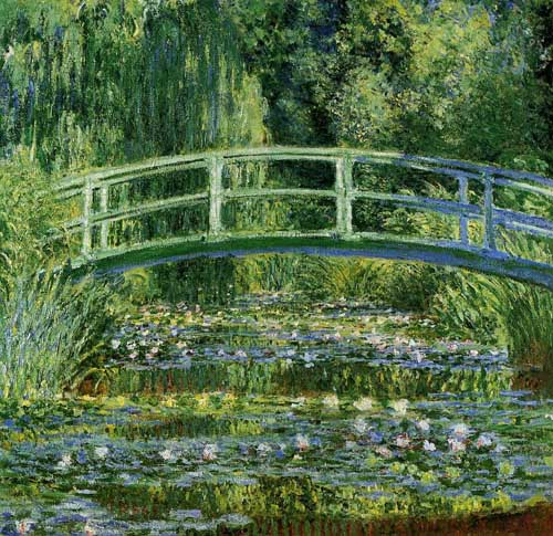 Painting Code#41512-Monet, Claude - Water Lily Pond and Japanese Bridge, original size: 90x90cm