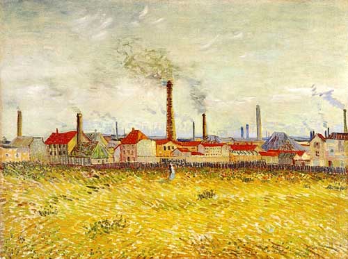 Painting Code#41548-Vincent Van Gogh - Factories at Asnieres, Seen from the Quai de Clichy