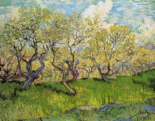Painting Code#41576-Vincent Van Gogh - Orchard in Blossom 