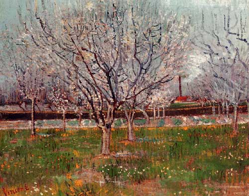 Painting Code#41577-Vincent Van Gogh - Orchard in Blossom (also known as Plum Trees)