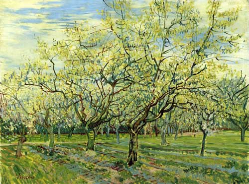 Painting Code#41580-Vincent Van Gogh - Orchard with Blossoming Plum Trees