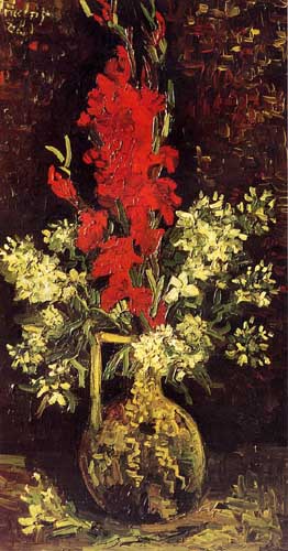 Painting Code#41620-Vincent Van Gogh - Vase with Gladioli and Carnations