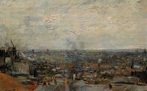Painting Code#41630-Vincent Van Gogh - View of Paris from Montmartre