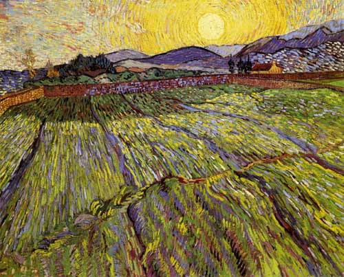 Painting Code#41635-Vincent Van Gogh - Wheat Field with Rising Sun
