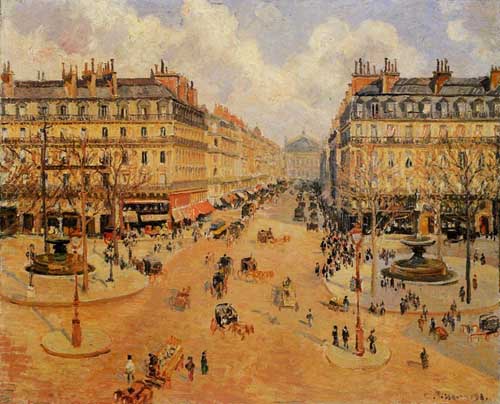 Painting Code#41658-Pissarro, Camille - Avenue de l&#039;Opera, Morning Sunshine