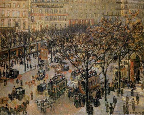 Painting Code#41668-Pissarro, Camille - Boulevard des Italiens, Morning, Sunlight