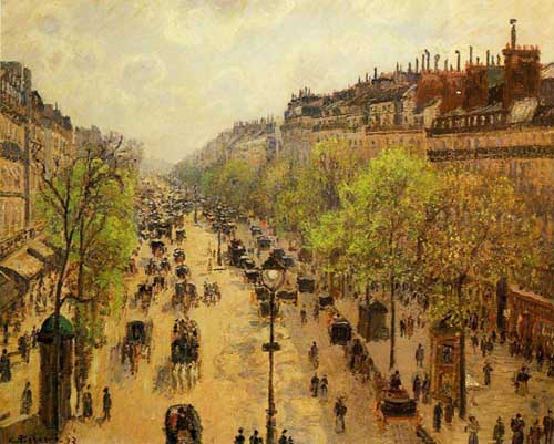 Painting Code#41674-Pissarro, Camille - Boulevard Montmartre, Spring