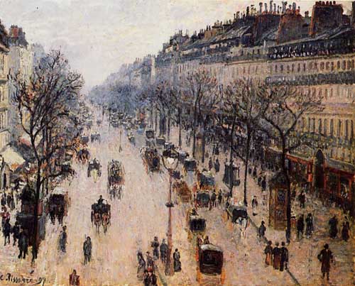 Painting Code#41676-Pissarro, Camille - Boulevard Montmartre, Winter Morning
