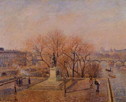 Painting Code#41793-Pissarro, Camille - Ponty-Neuf, the Statue of Henri IV, Sunny Weather, Morning