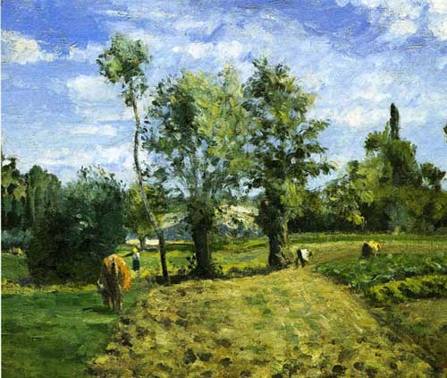 Painting Code#41828-Pissarro, Camille - Spring Morning, Pontoise