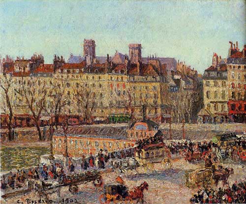 Painting Code#41856-Pissarro, Camille - The Baths of Samaritaine, Afternoon