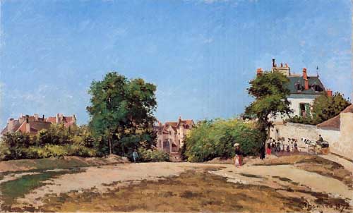 Painting Code#41870-Pissarro, Camille - The Crossroads, Pontoise (A.K.A Place du Vieus Cimitiere)