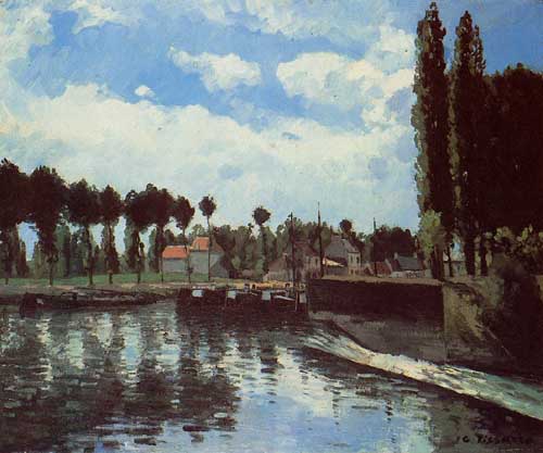 Painting Code#41904-Pissarro, Camille - The Lock at Pontoise