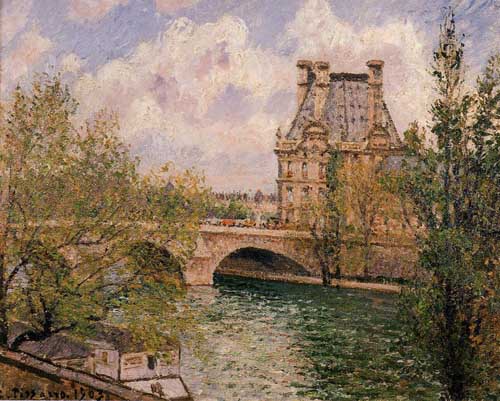 Painting Code#41921-Pissarro, Camille - The Pavillion de Flore and the Pont Royal