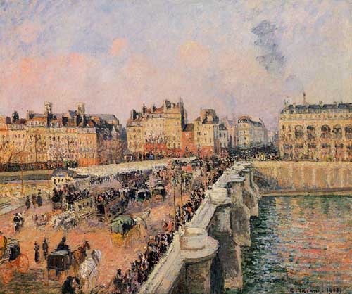 Painting Code#41938-Pissarro, Camille - The Pont-Neuf, Afternoon Sun