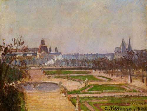 Painting Code#41963-Pissarro, Camille - The Tuileries and the Louvre