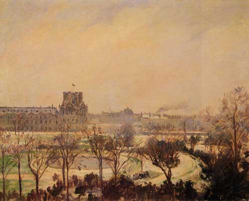 Painting Code#41966-Pissarro, Camille - The Tuileries Gardens, Snow Effect