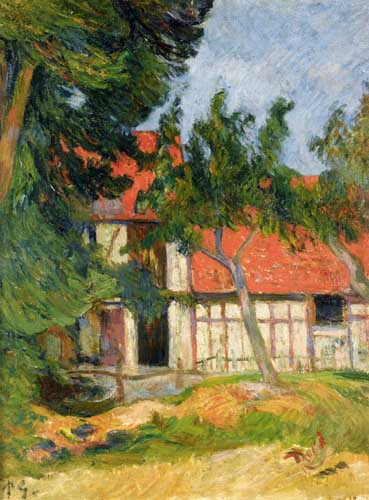 Painting Code#42188-Gauguin, Paul - Stable near Dieppe