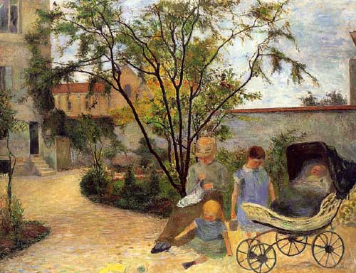 Painting Code#42204-Gauguin, Paul - The Family in the Garden, rue Carcel
