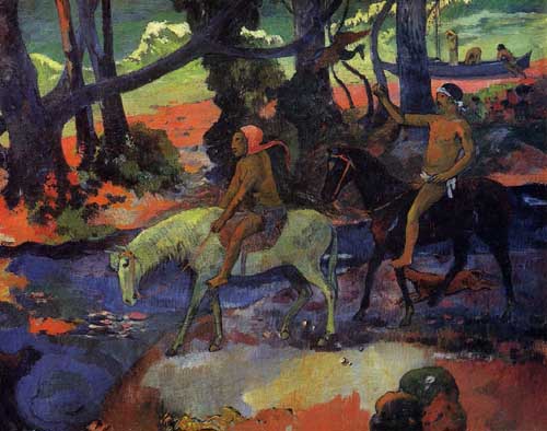Painting Code#42211-Gauguin, Paul - The Ford (also known as Flight)