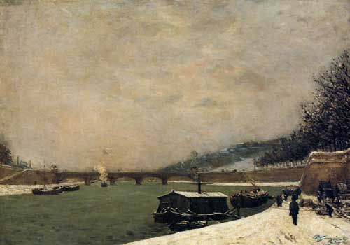 Painting Code#42212-Gauguin, Paul - The Seine, Pont d&#039;Iena, snowing