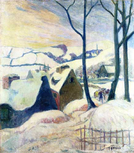 Painting Code#42222-Gauguin, Paul - Village in the Snow