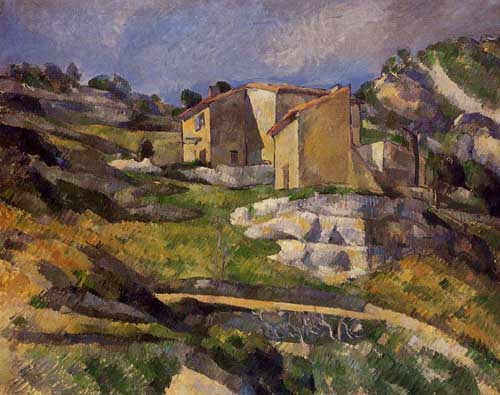 Painting Code#42244-Cezanne, Paul - Houses in Provence - the Riaux Valley near L&#039;Estaque