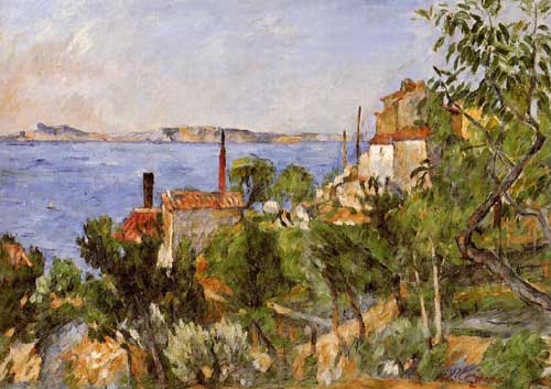 Painting Code#42247-Cezanne, Paul - Landscape, Study after Nature (AKA The Seat at L&#039;Estaque)