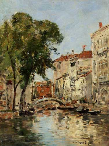 Painting Code#42277-Eugene-Louis Boudin -  Small Canal in Venice