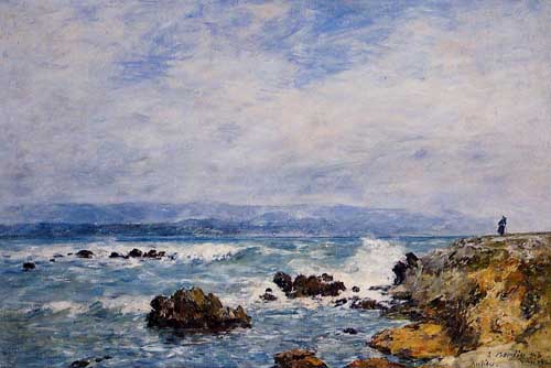 Painting Code#42280-Eugene-Louis Boudin - Antibes, the Point of the Islet